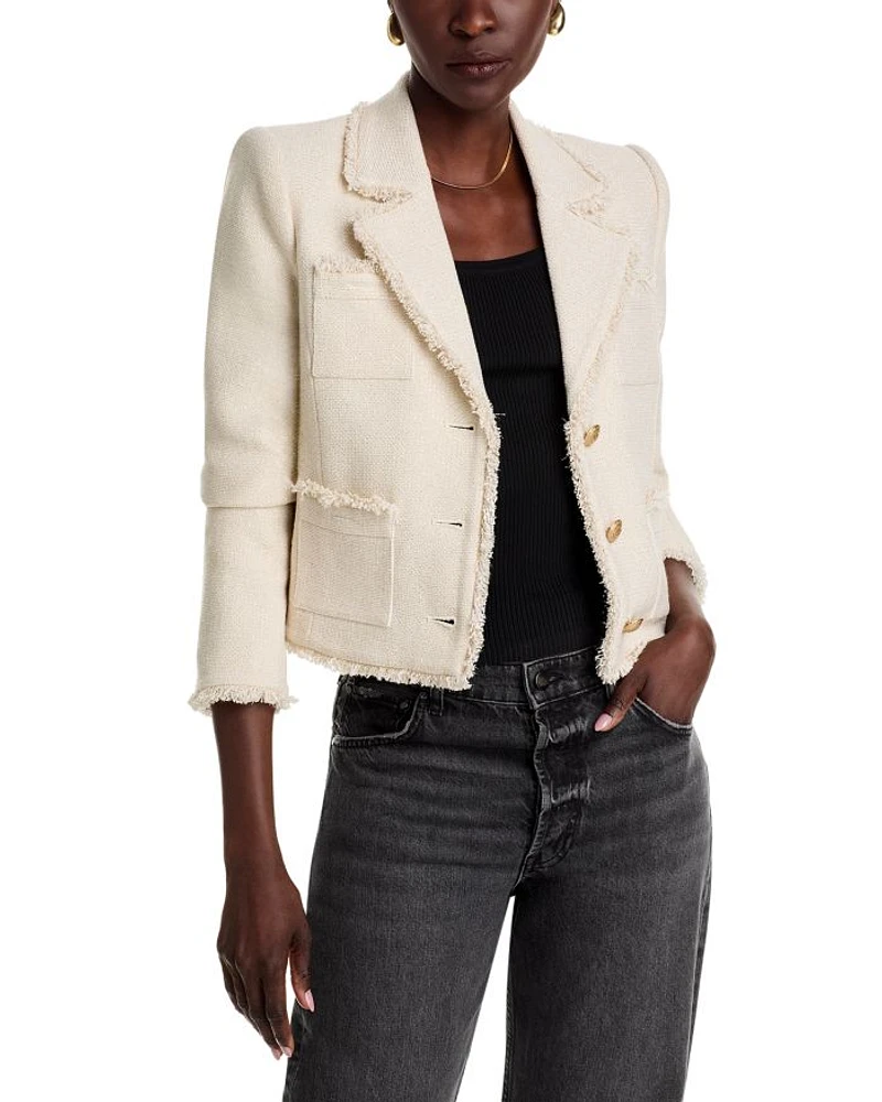 Sylvia Fringe Trim Tweed Jacket