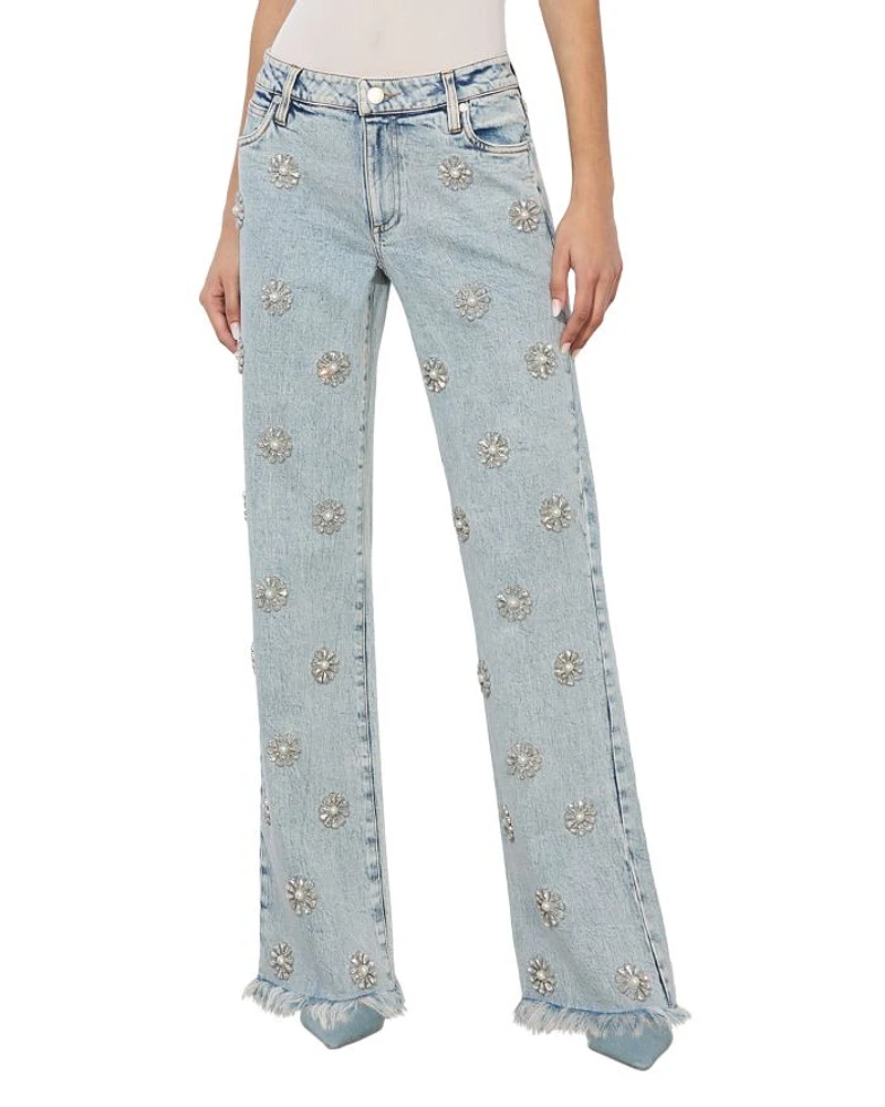 Roxy Embellished Straight Leg Jeans