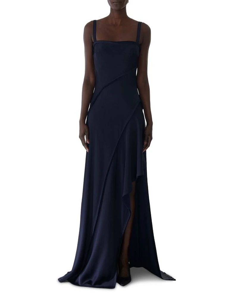 Crepe Back Satin Slip Dress