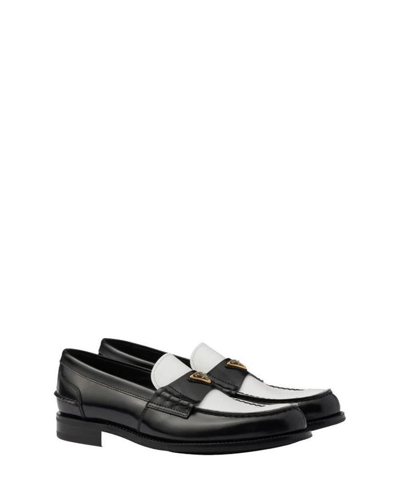 Men's Two-Tone Brushed Leather Loafers