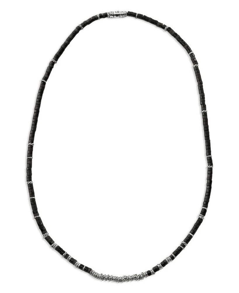 Sterling Silver Heishi Gemstone Necklace, 22"
