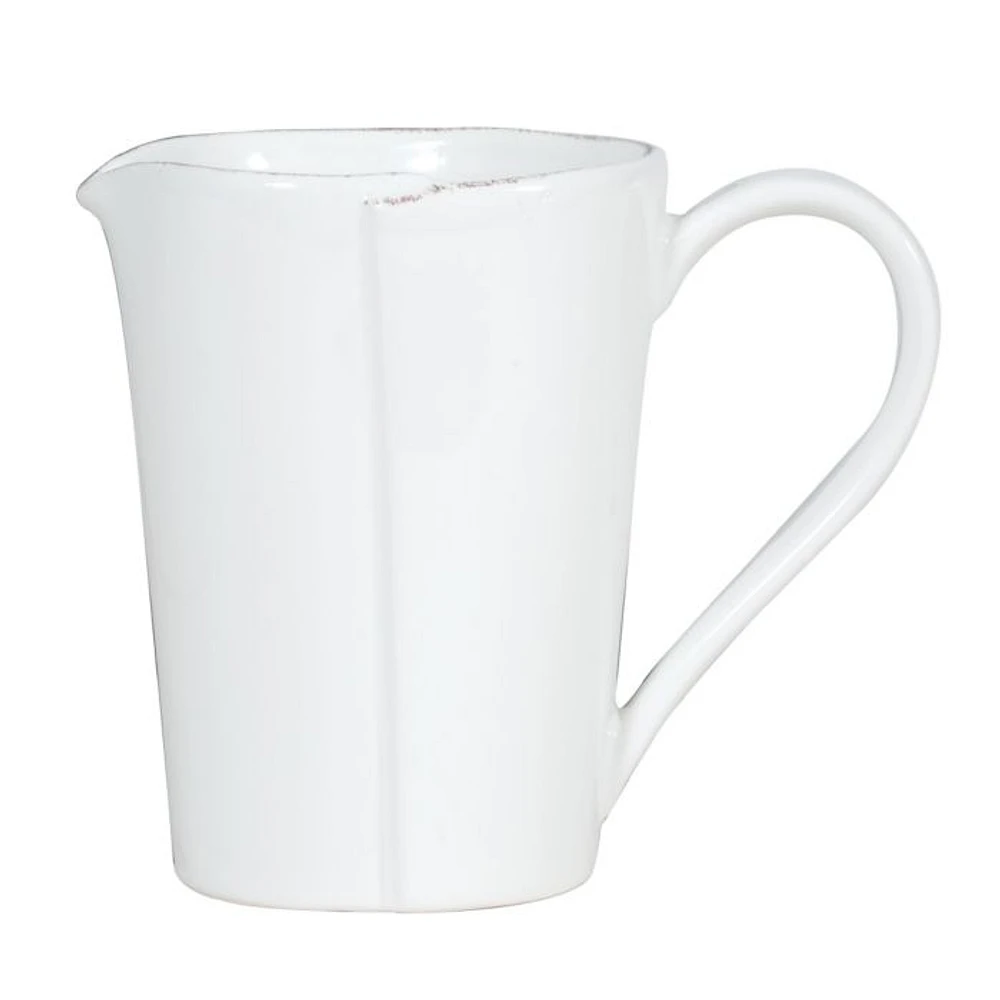 Vietri Lastra Pitcher, White