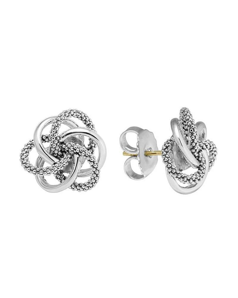 LAGOS Sterling Silver Knot "Caviar" Earrings