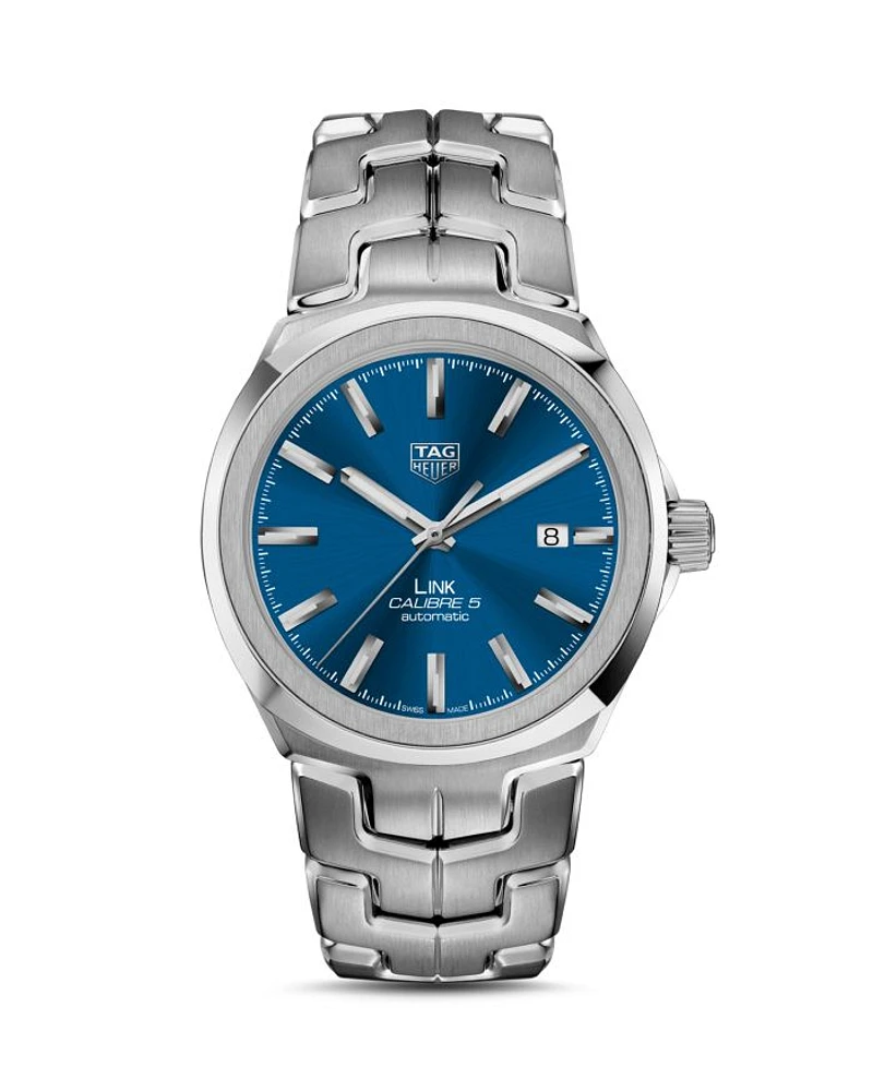 Link Calibre 5 Automatic Men's Steel Watch, 41mm
