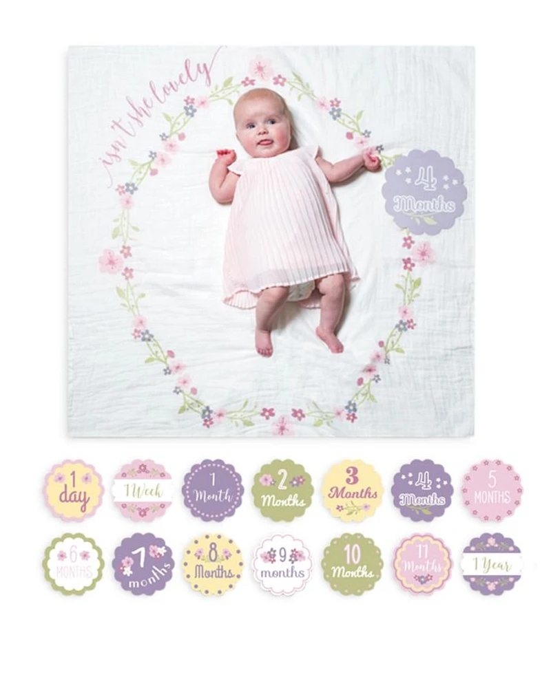 Isn't She Lovely Baby Blanket & Age Cards Set