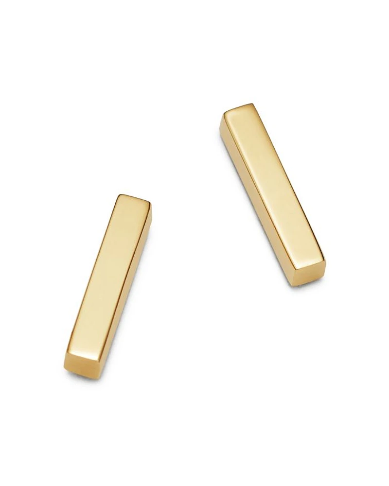 Bar Stud Earrings in 14K Yellow Gold - Exclusive