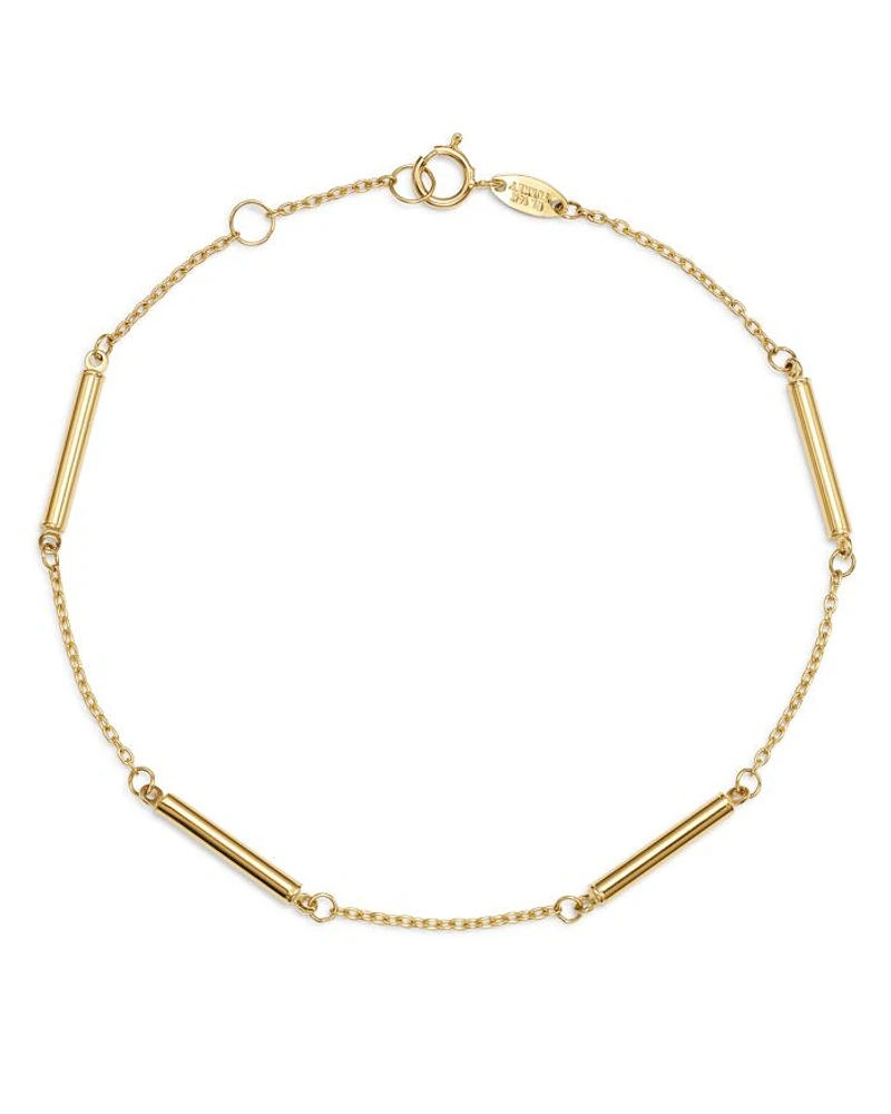 Bar Station Bracelet in 14K Yellow Gold - Exclusive