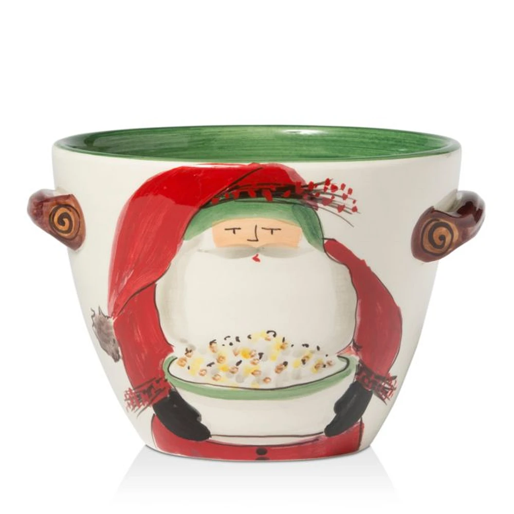 Old St. Nick with Popcorn Serving Bowl