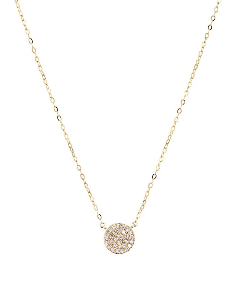 Small Circle Pendant Necklace, 14"