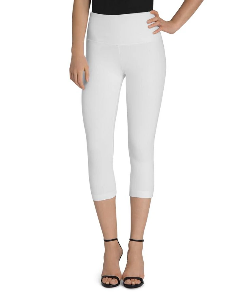 Denim Capri Leggings White