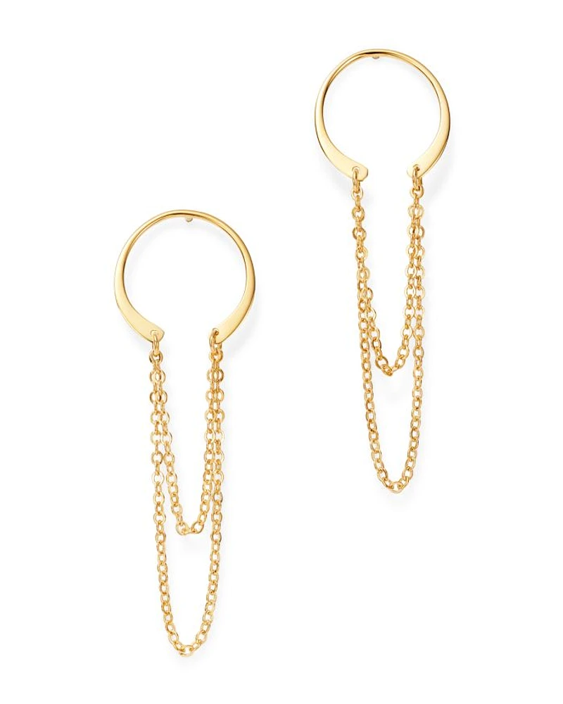 Horseshoe Chain Drop Earrings in 14K Yellow Gold - Exclusive