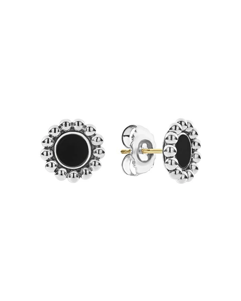 Sterling Silver Maya Black Onyx Stud Earrings