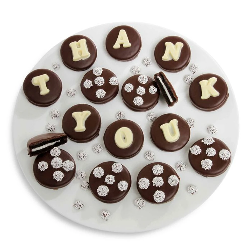 "THANK YOU" Belgian Chocolate Sandwich Cookies, 14 Piece