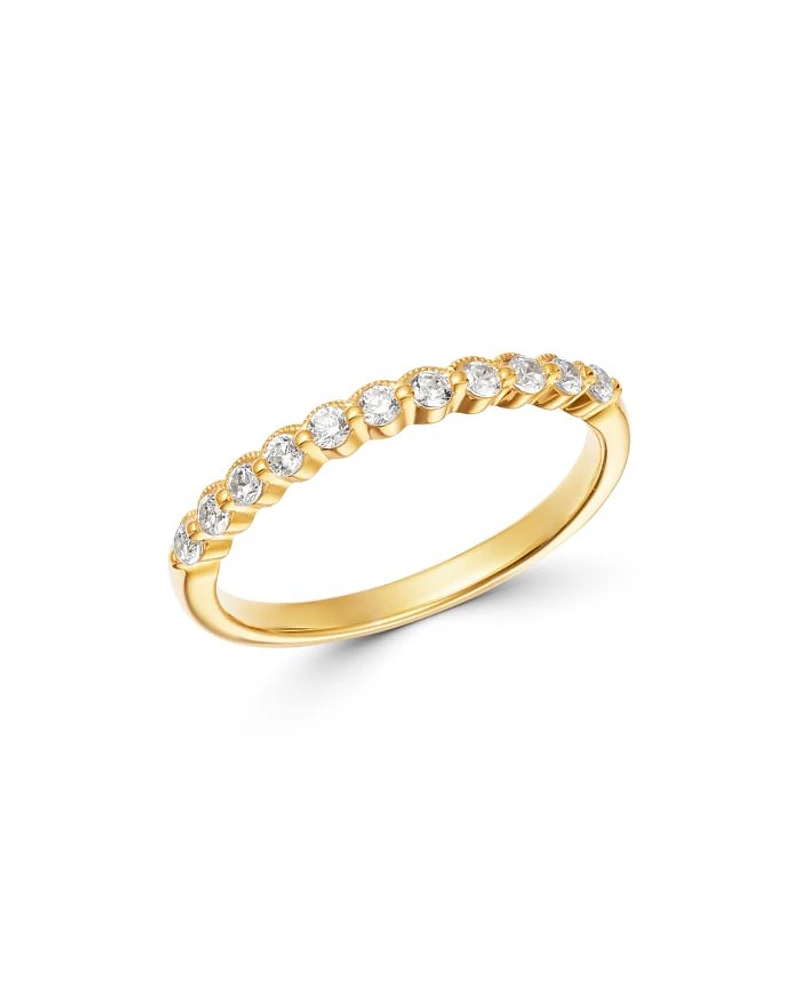 Diamond Milgrain Stacking Band in 14K Yellow Gold, 0.25 tcw