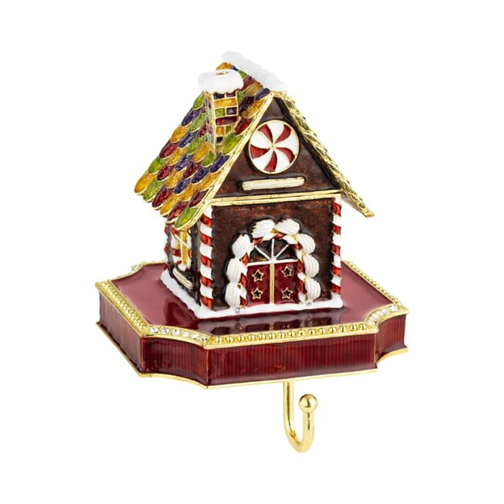 Gingerbread House Pewter Stocking Holder