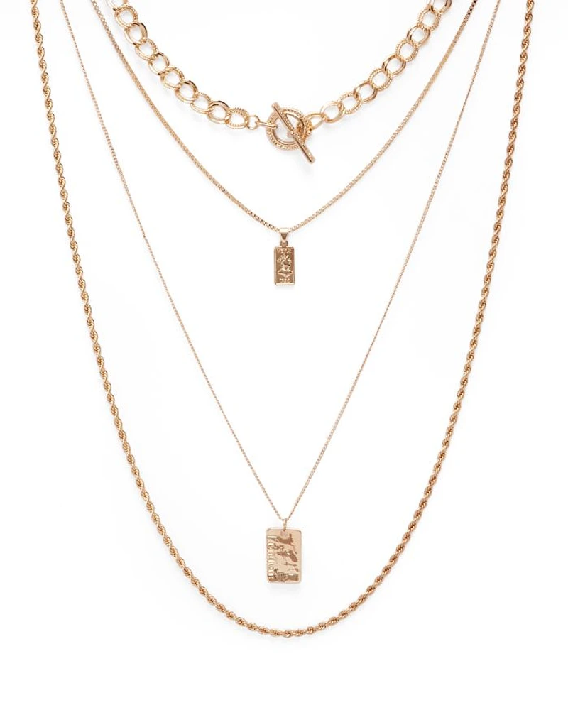Four-Layer Coin Pendant Necklace, 18" - Exclusive
