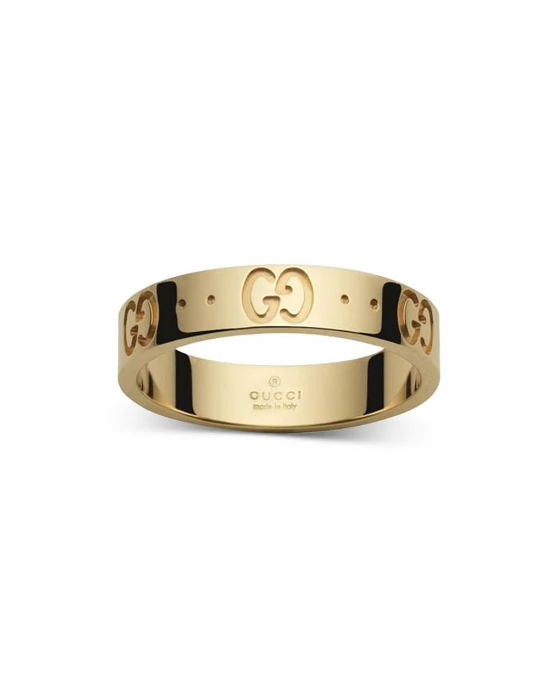 18K Yellow Gold Icon Logo Band