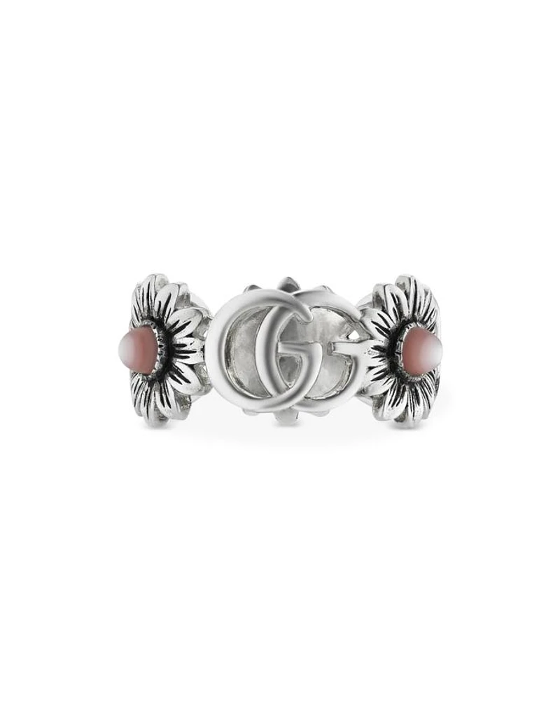 Sterling Silver GG Marmont Mother-of-Pearl Ring