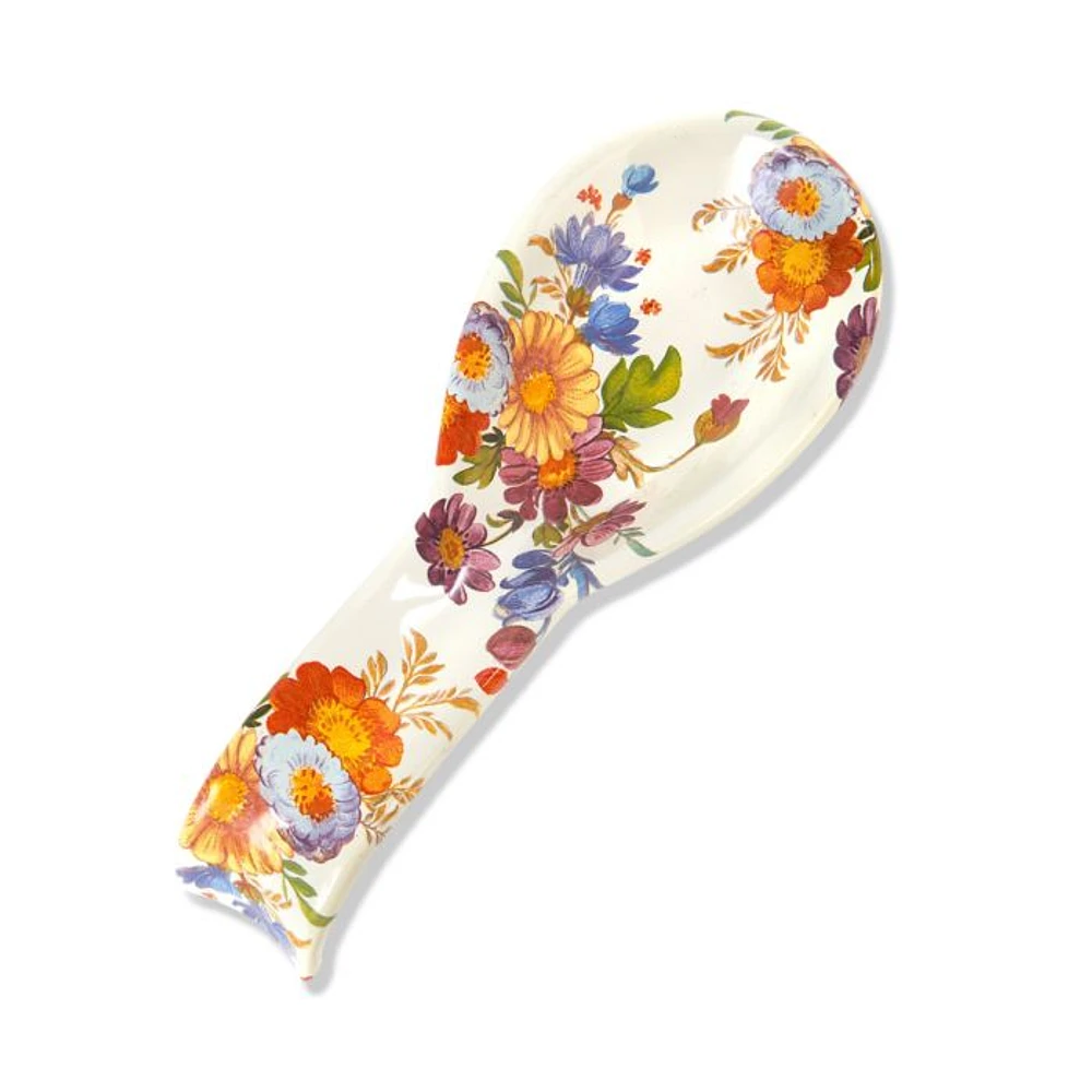 Flower Market Spoon Rest, White