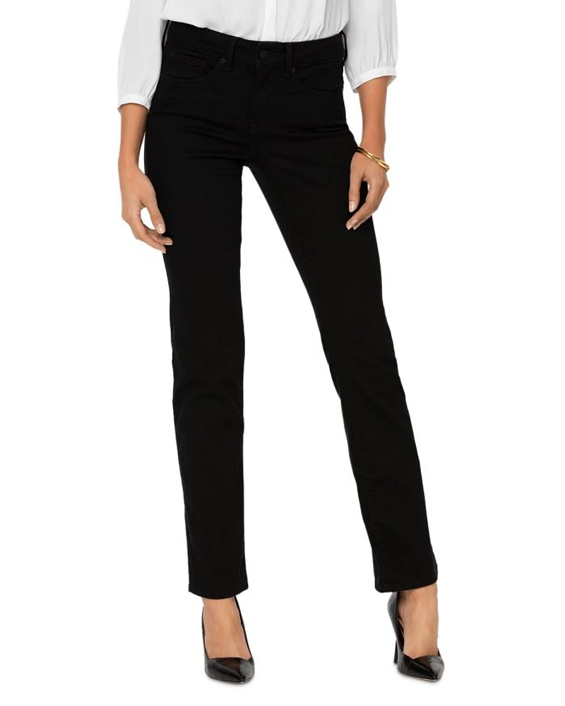 Petites Marilyn High Rise Straight Jeans Black