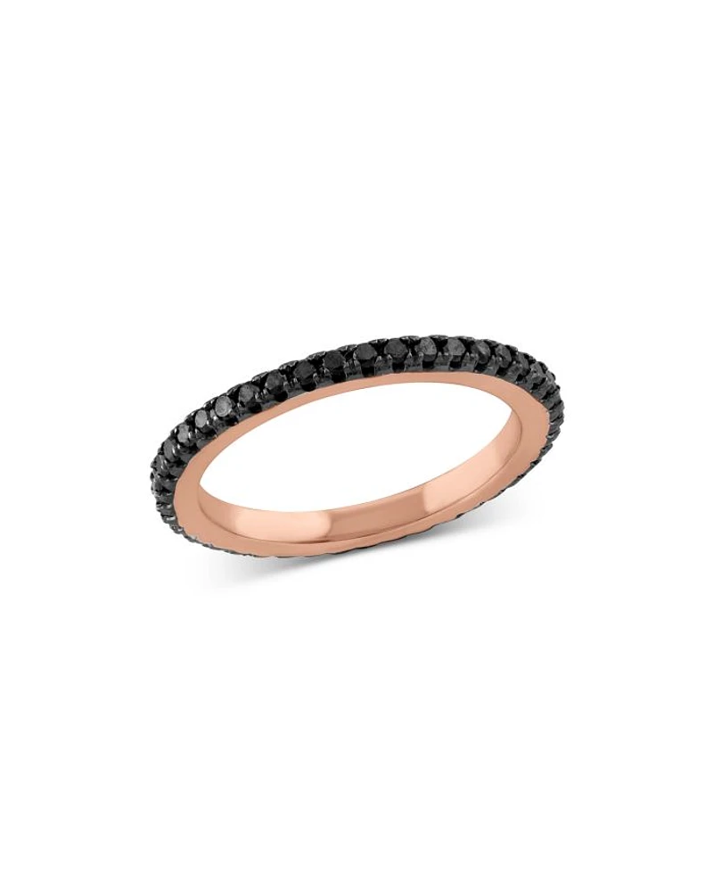 Black Diamond Eternity Band in 14K Rose Gold, 0.30 tcw