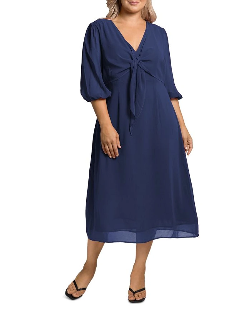 Kenna Tie Front Midi Dress