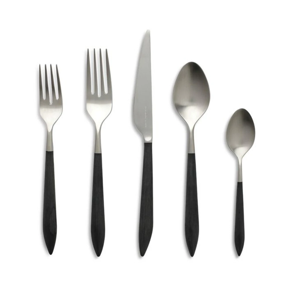 Ares Argento & Black Five Piece Place Setting