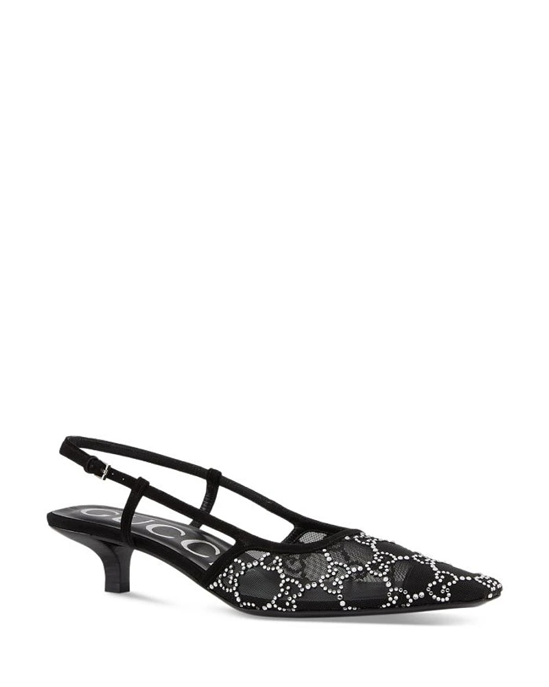 Women's GG Pointed Toe Slingback Pumps
