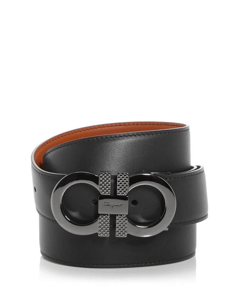 Men's Double Gancini Reversible Leather Belt