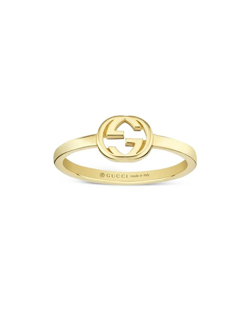 18K Yellow Gold Interlocking G Polished Logo Ring