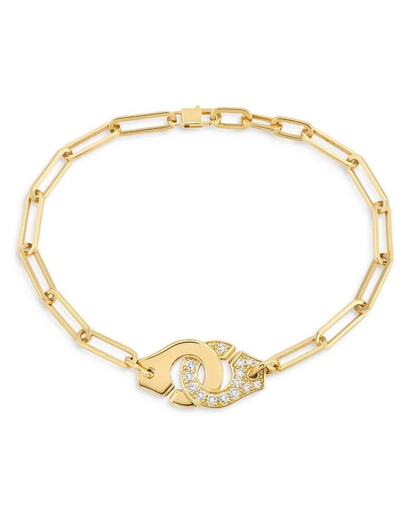 18K Yellow Gold Menottes Diamond Chain Bracelet