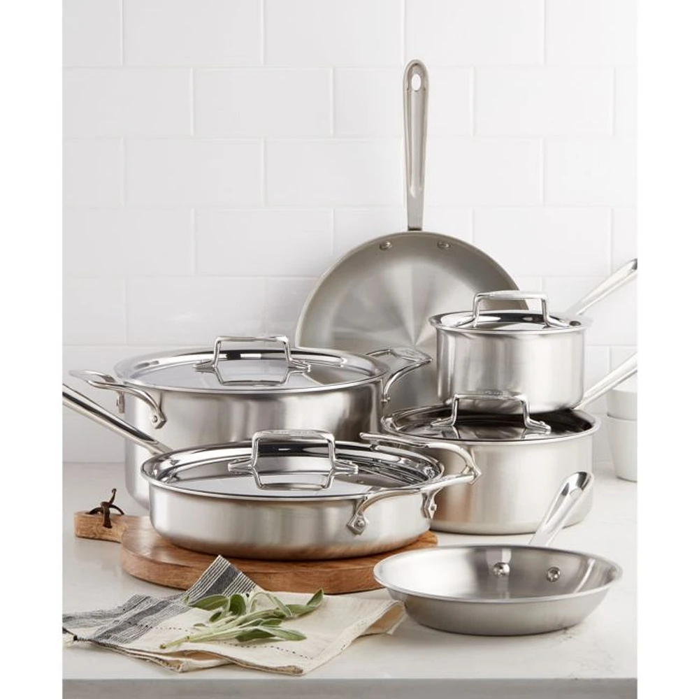 D5 Stainless Brushed 5-Ply Bonded 10-Piece Cookware Set