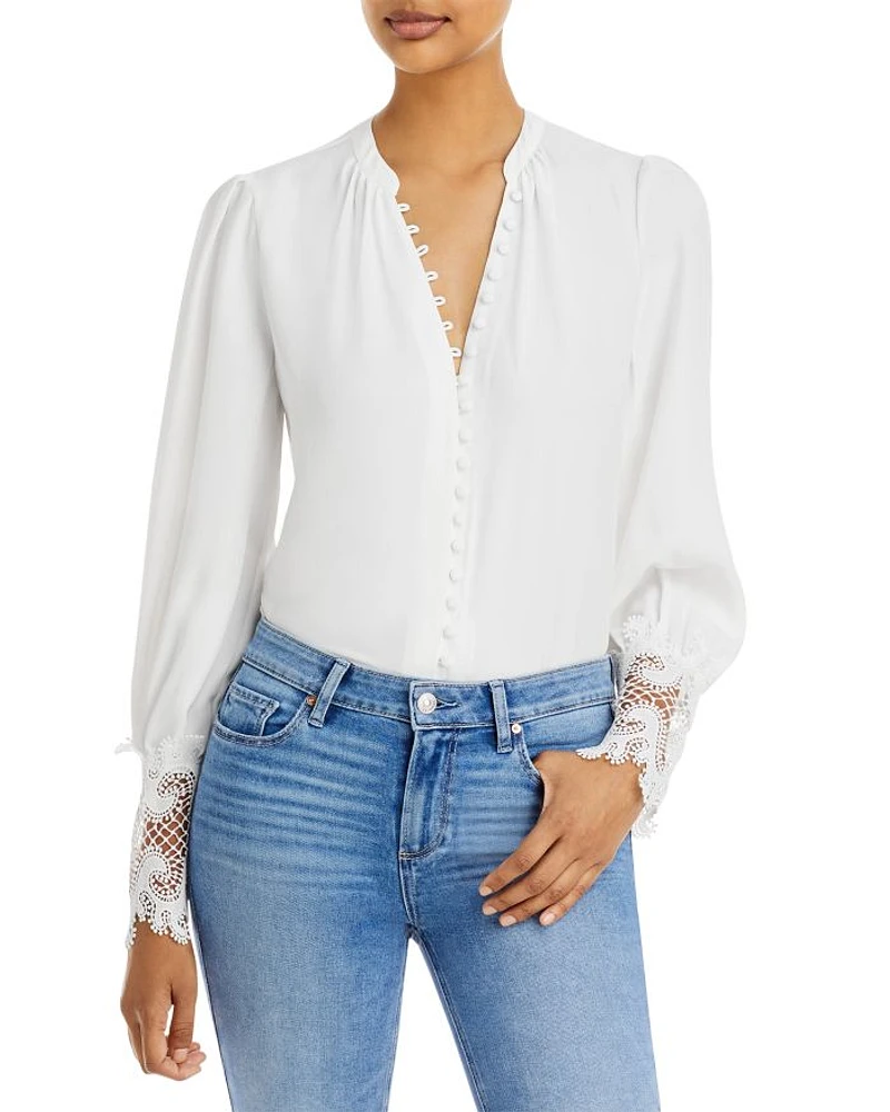 Ava Lace Cuff Blouse