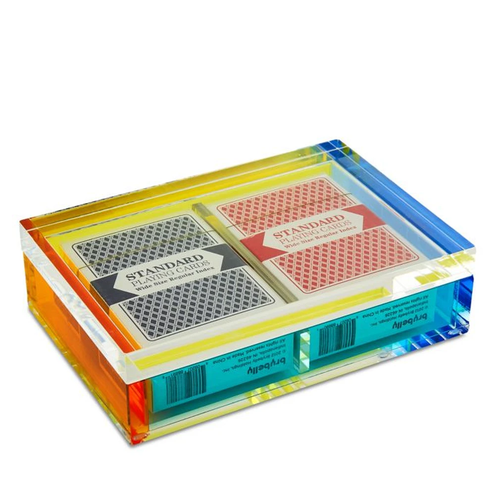 Multicolor Lucite Card Box Set