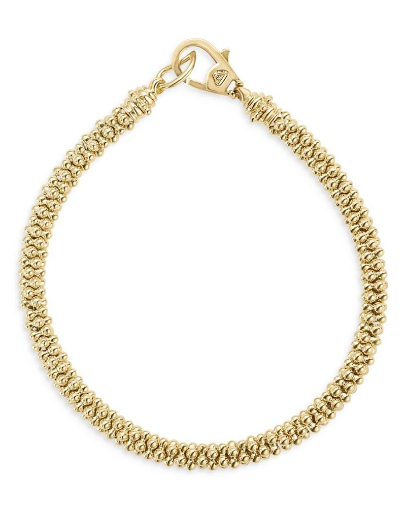 18K Yellow Gold Caviar Basic Beaded Bracelet