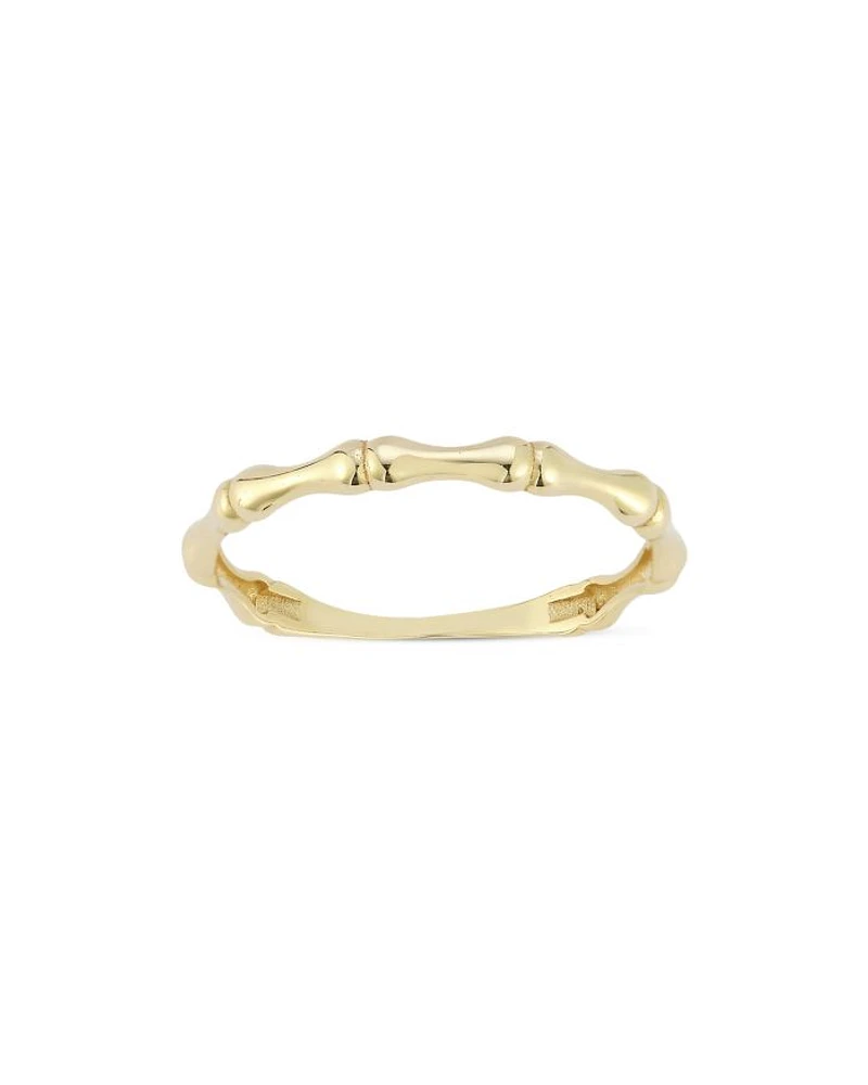 14K Yellow Gold Bamboo Band Ring - Exclusive