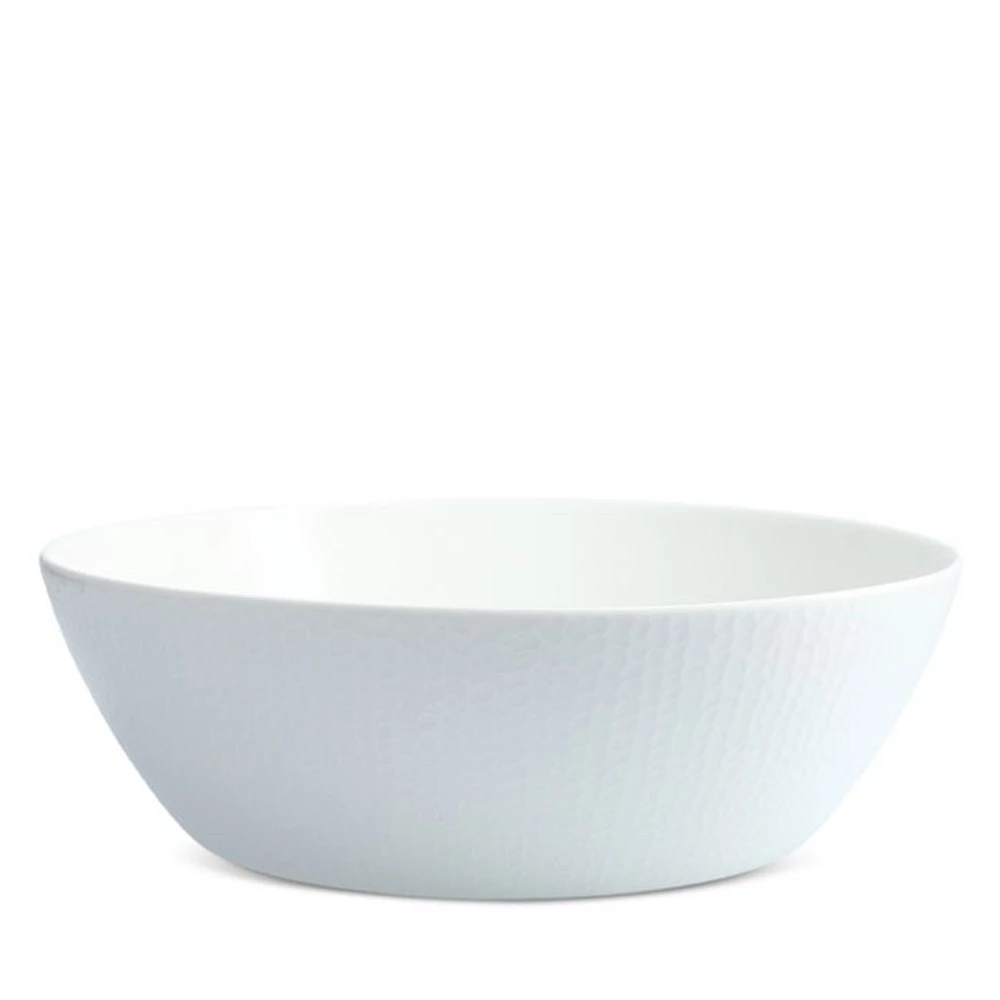 Amanda White Embossed Large Salad Bowl