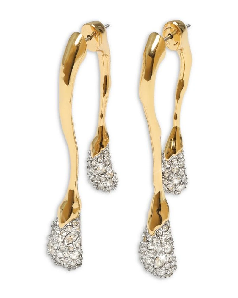 Solanales Crystal Front Back Link Earrings