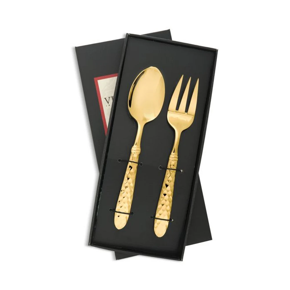 Martellato Gold Tone 2 Piece Serving Set