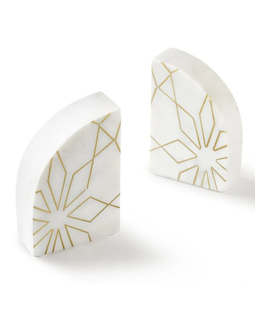 Enchant White Marble Bookends, Set of 2
