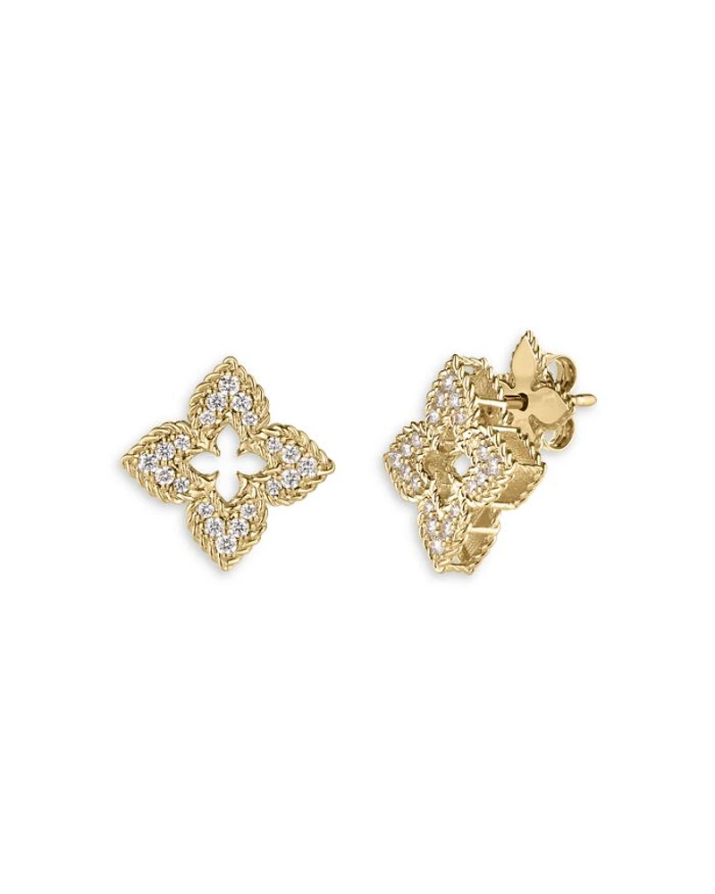 18K Yellow Gold Venetian Princess Earrings with Diamonds, 0.3 tcw