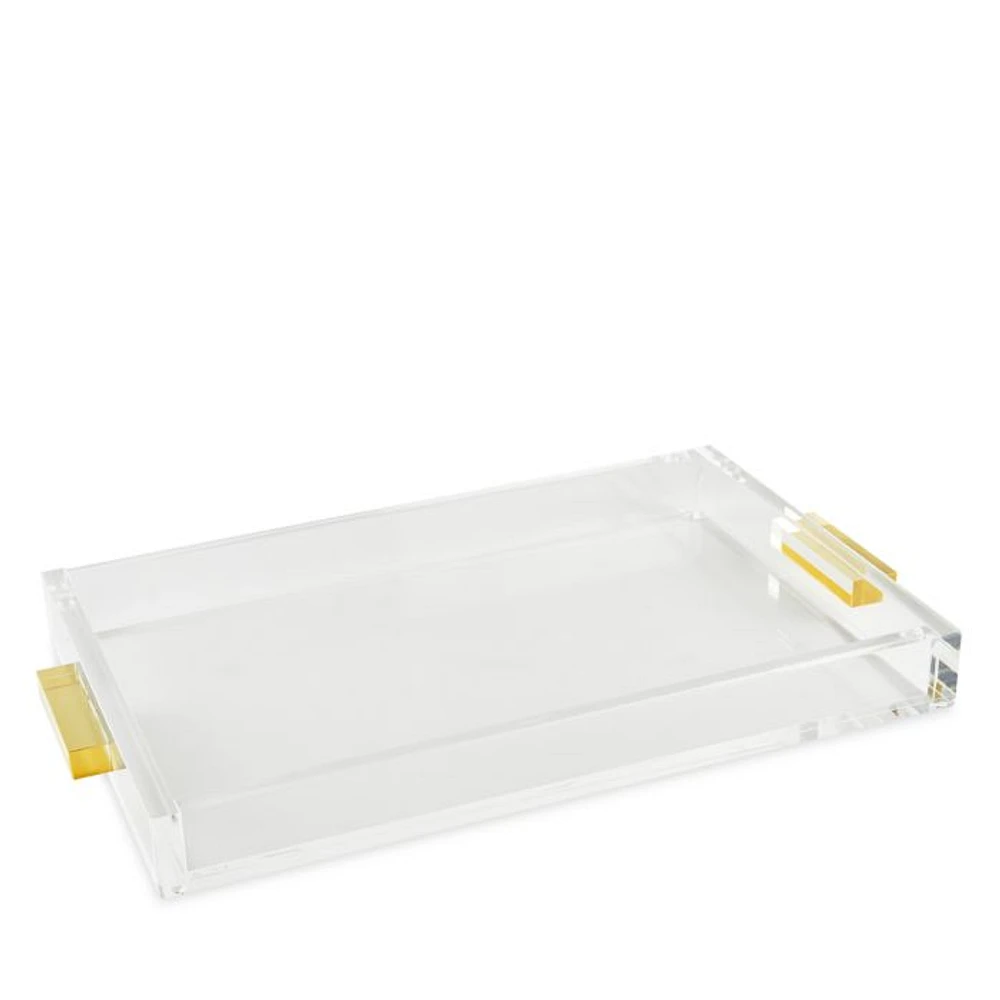 Clear Tray with Gold Handles