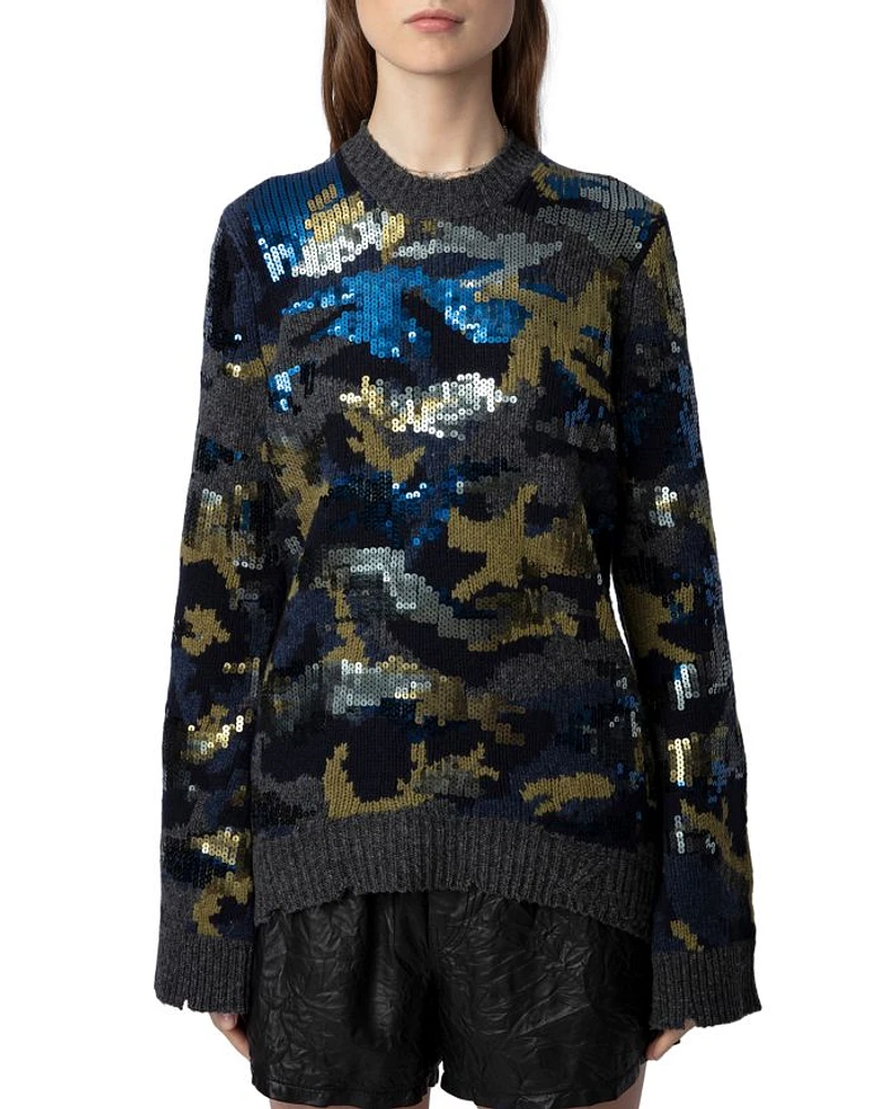 Cosmy Camo Sequin Sweater