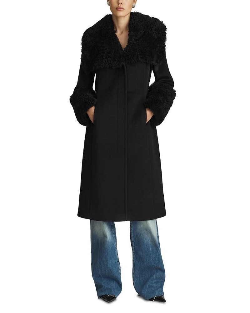 Athena Shearling Trim Coat