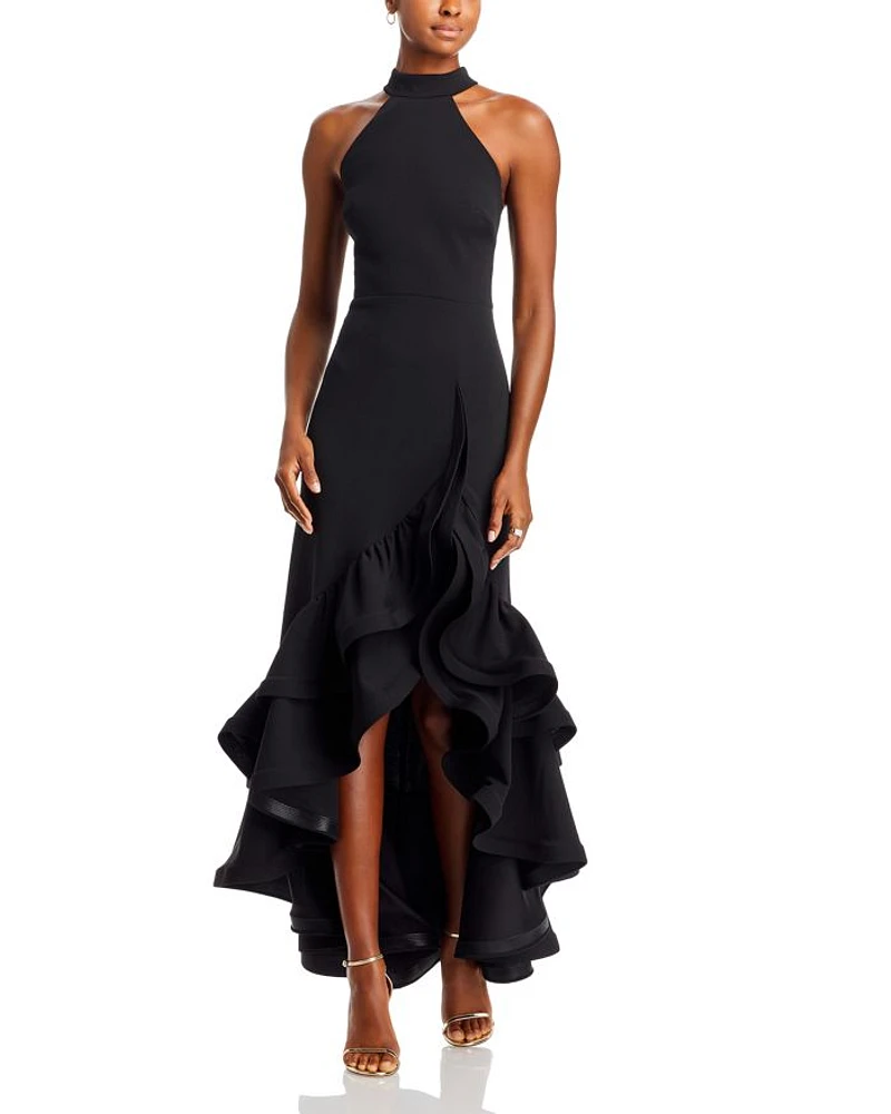 Racerback Ruffle Hem Gown - Exclusive