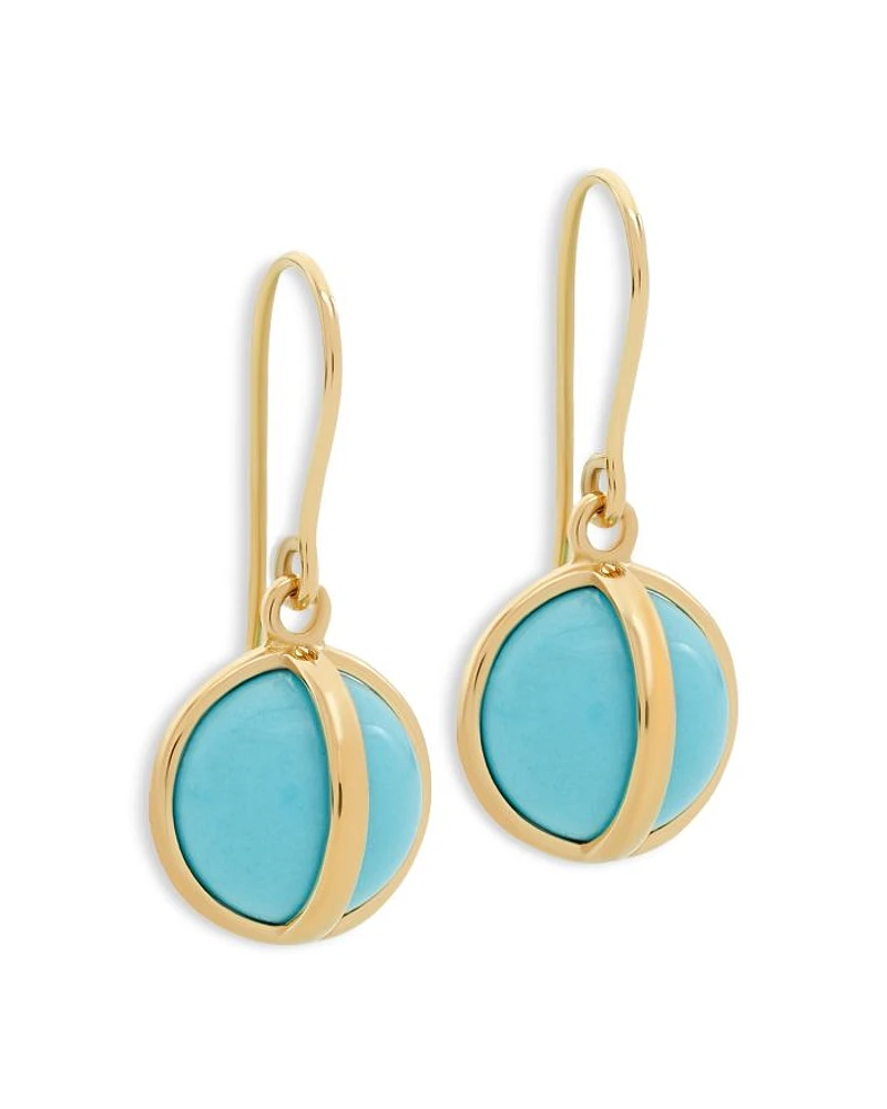 18K Yellow Gold Celeste Turquoise Drop Earrings