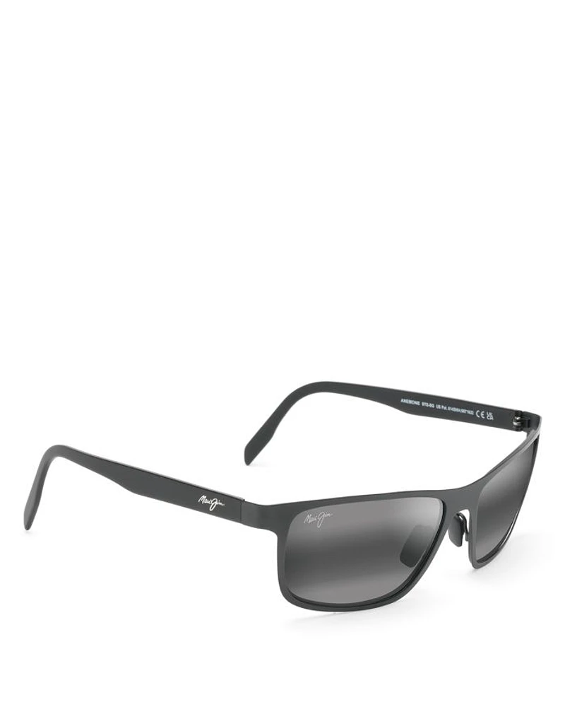 Anemone Polarized Rectangular Sunglasses, 60mm