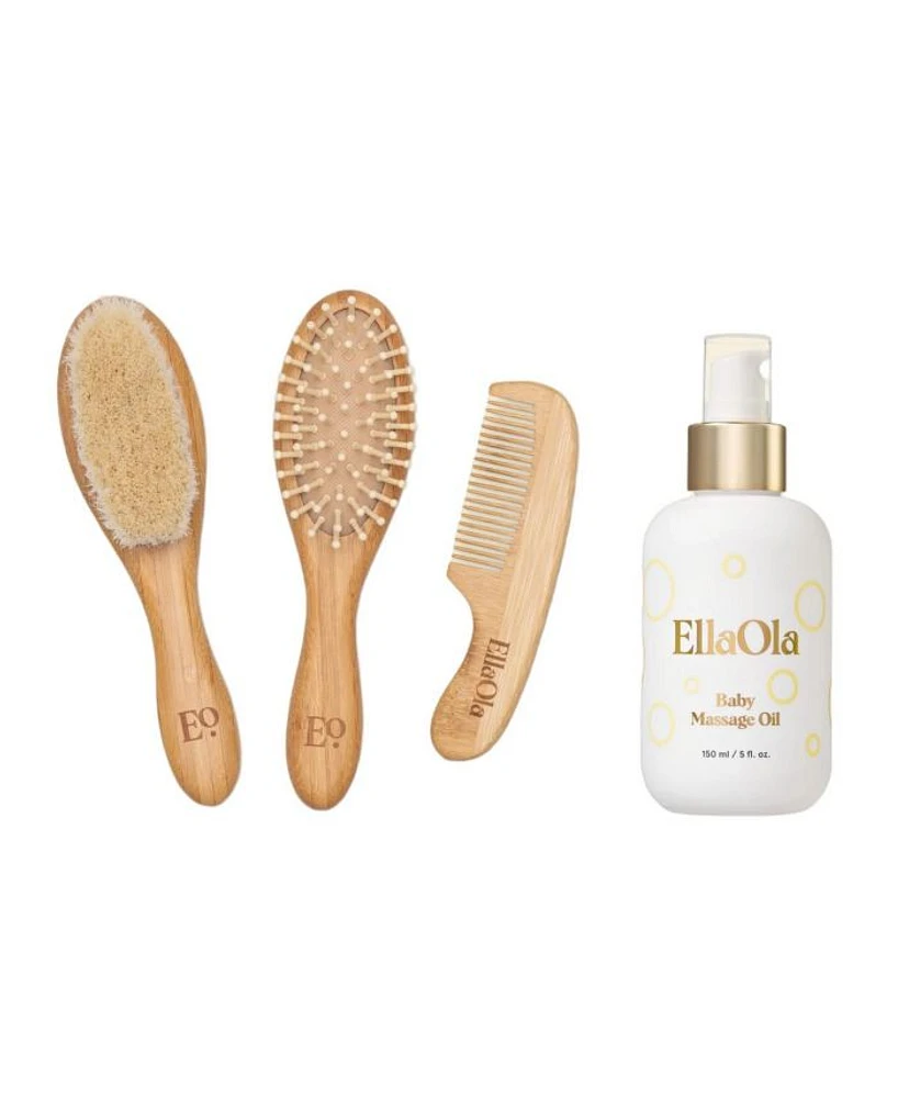 Unisex Brush & Oil Cradle Cap Duo (2 Pieces) - Baby