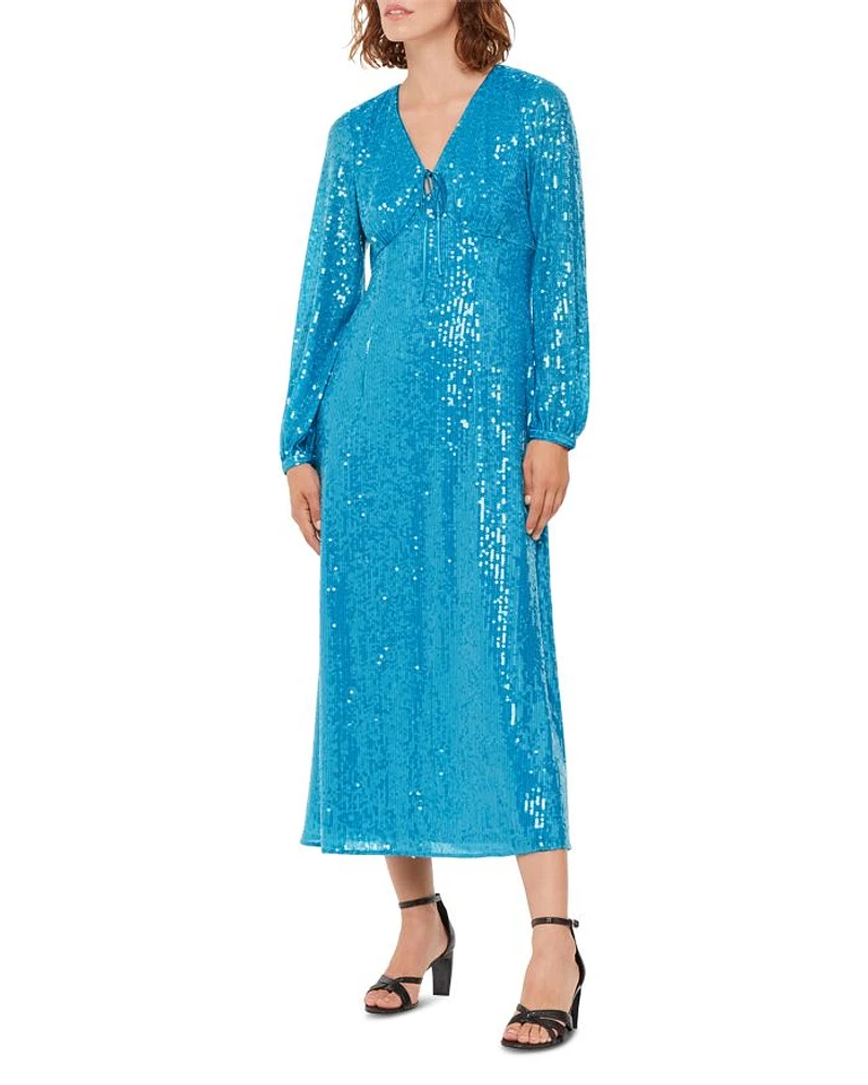 Sequin Keyhole Midi Dress