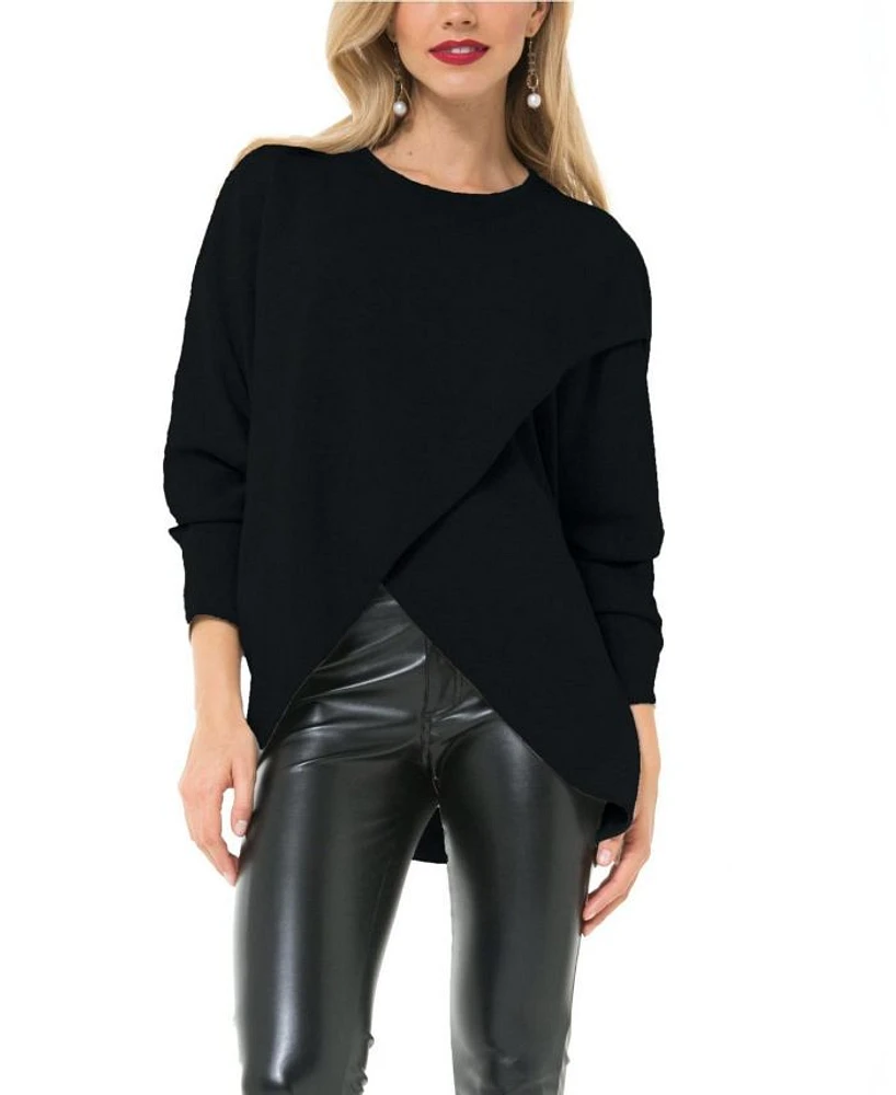 Let Loose Crossover Long Sleeve Maternity Nursing Knit Sweater